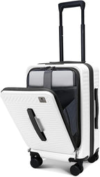 20 Inch Luggage with Spinner Wheels, Expandable Front Opening Suitcase 100% PC by QIMER