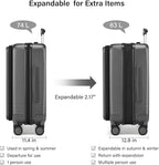 Hanke Hardside Expandable Checked Luggage, 24 Inch Top Opening Trunk Luggages - Image 2