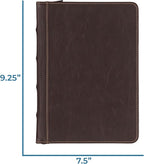 Samsill Vintage Leather Mini 3 Ring Zipper Binder, 1 Inch Round Ring Capacity - Image 2
