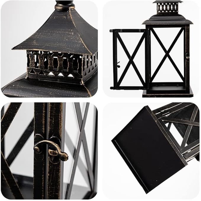 DECORKEY Lantern Decorative Indoor & Outdoor, Large Hanging Candle Lanterns - Image 8