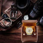 Single Watch Travel Case (Burgundy / 1 Watch Case)