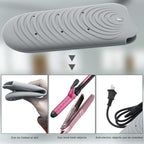 Heat Insulating Silicone Mat Pouch for Hair Styling Tools, Curling & Flat Irons Anti-Slip Travel Cover, Small Portable Straightener Pad for Curler Wands Storage, Hot Waver (Grey)