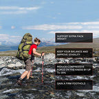 Lightweight Collapsible Trekking Poles Folding Hiking Sticks (Red 95-110cm)