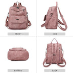 PU Leather Backpack Purse for Women Fashion Multipurpose Design Handbag Ladies - Image 3