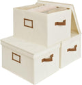 StorageWorks Storage Bins with Lids, Decorative Storage Boxes with Lid and PU by StorageWorks