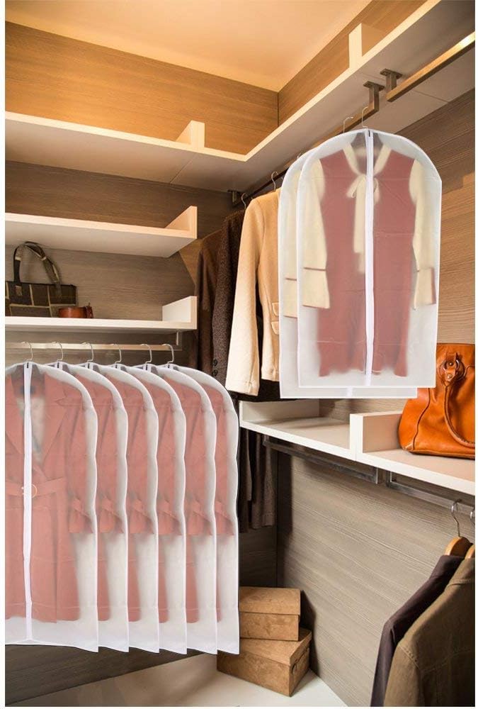 Garment Bag Covers 24'' x48'' Garment Bags White Breathable Full Zipper Dust - Image 6