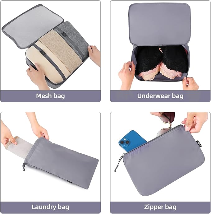 BAGAIL 6 Set/8 Set/10 Set Packing Cubes Various Sizes Packing Organizer - Image 6