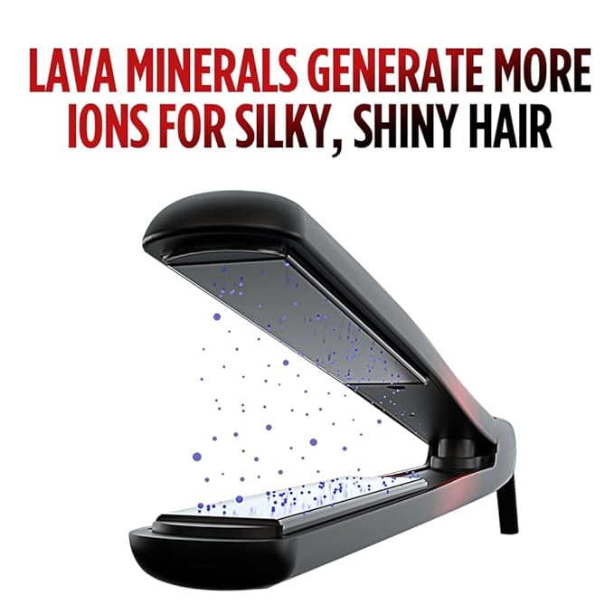 CHI Lava Ceramic 1″ Flat Iron Hair Straightener, Volcanic Lava Ceramic Plates for Smooth, Even Styling, 11 ft Swivel Cord, Heat-Stable Hair Flat Iron for All Types