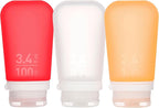 humangear GoToob+ 3-Pack | Refillable Silicone Travel Bottle | Locking Lid | by humangear