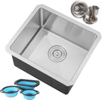 17 in. x 15 in. x 9 in. 16-Gauge Stainless Steel Undermount Single Bowl Bar by COZYBLOCK