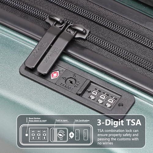 2 Piece Hardshell Suitcases Set 20 (Green / 2-Piece Set (20/28))