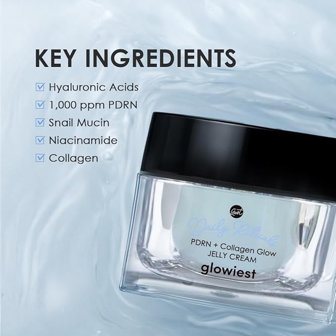 glowiest Daily Rituals PDRN + Collagen Glow Jelly Cream I Salmon PDRN I Korean Skincare I K-Beauty I Salmon DNA I Lightweight Moisturizing Non-Greasy Hydrating Gel Cream
