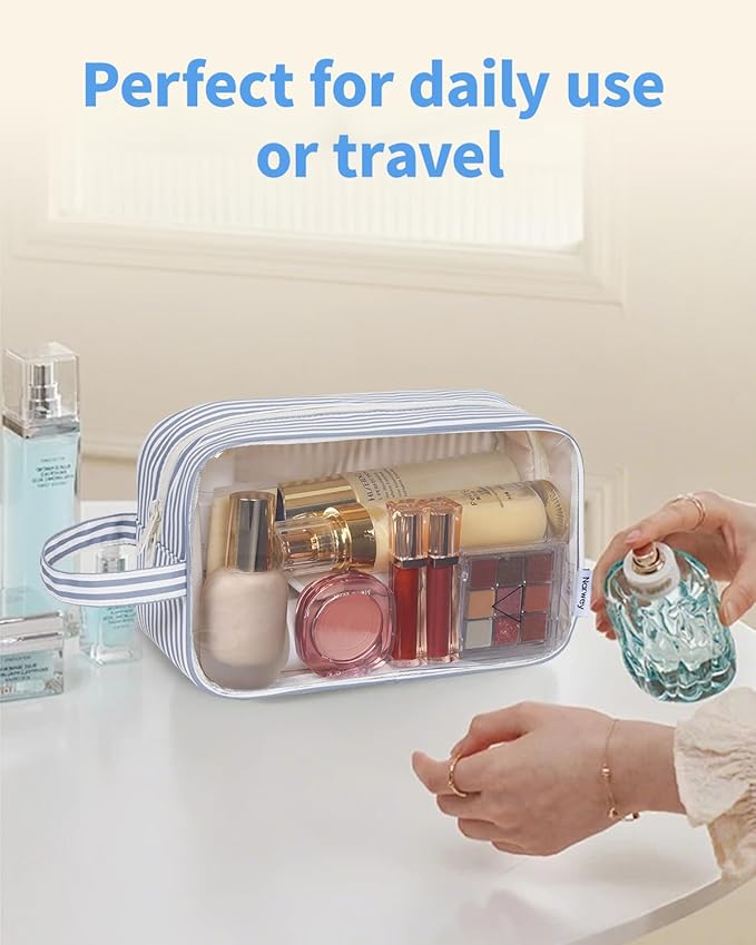 Narwey Clear Toiletry Bags for Traveling Women Men, Make Up Organizer, Skincare - Image 7