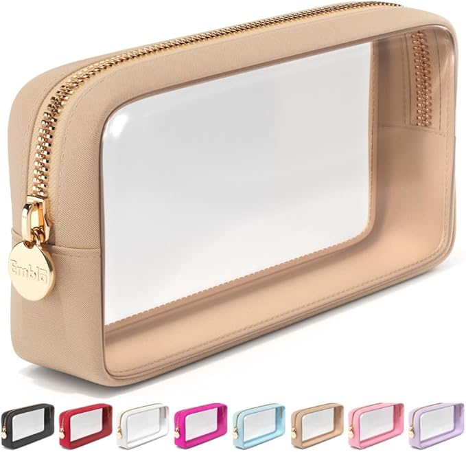Clear Makeup Bag Zipper Pouch, Transparent Cosmetic Case Organizer, TSA by Embla