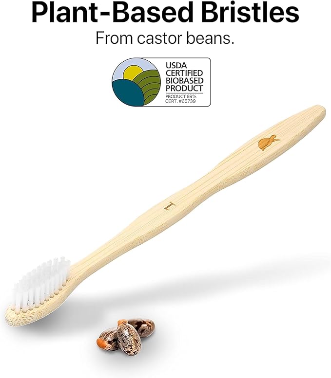 Sea Turtle Plant-Based Bristles, Bamboo Toothbrushes, Soft Natural Toothbrush - Image 2