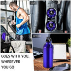 10 Pcs Aluminum Water Bottle 20 oz Reusable Bottles Lightweight Leak Proof Aluminum Sports Travel Bottles with Twist Cap Buckle for Gym (Blue)