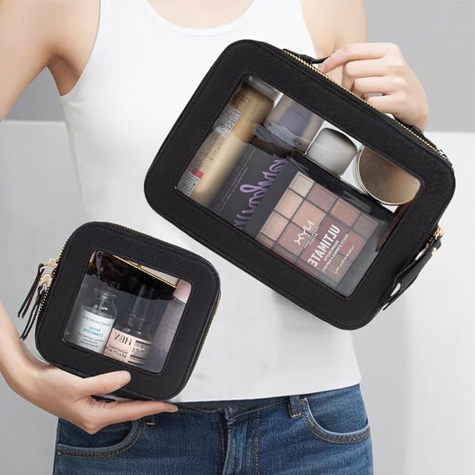 Travel Clear Makeup Bag Set, TSA Approved Cosmetic Bag Case - Image 2
