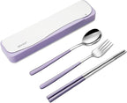 DEVICO Travel Utensils With Case, 18/8 Stainless Steel Camping Utensils by DEVICO