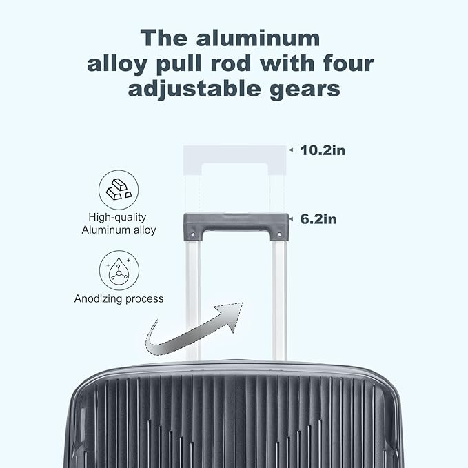 Nazhura Luggage Set, 3-Piece Hardside Suitcase Set, 20-inch Carry On, 28-inch - Image 3