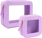 Travel Clear Makeup Bag Set, TSA Approved Cosmetic Bag Case by FFpaw