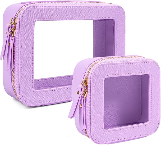 Travel Clear Makeup Bag Set, TSA Approved Cosmetic Bag Case by FFpaw