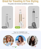 Europe Travel Curling Iron Mini: Dual Voltage Curling Iron for Traveling - Mini Travel Curling Irons 1 Inch with US Plug,Gold 450℉ for Thick/Coarse Short Hair