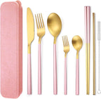 AARAINBOW 6 Pieces Stainless Steel Flatware Set Portable Reusable Cutlery Set by AARAINBOW