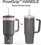 POWCAN 40 oz Tumbler with Handle, 2-in-1 Straw and Sip Lid, Dishwasher Safe - Image 3