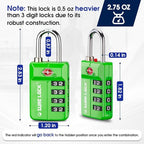 SURE LOCK TSA Approved 4-Digit Resettable Combination Luggage Locks - Image 6
