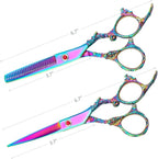 Professional Hair Cutting Scissors Sets Multifunctional Thinning Scissors Straight Shears Tools Stainless Steel Salon Barber Hairdressing Scissors for Men Women Home Use
