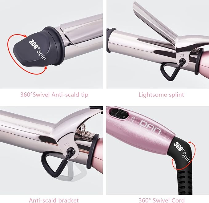 Dual Voltage Mini Curling Iron with Nano-Titanium Barrel - Travel Size, 1 inch for Short Hair, Up to 450°F with 30s Fast Heating