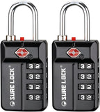 SURE LOCK TSA Approved 4-Digit Resettable Combination Luggage Locks by LOCKDEPOT
