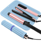 Oversize Silicone Heat Resistant Mat, Professional Hot Hair Tools Mat for Curling Iron, Flat Iron, Hair Straightener, Portable Hot Pad Cover with Velcro for Travel Home Salon(14.2" x 11.0")
