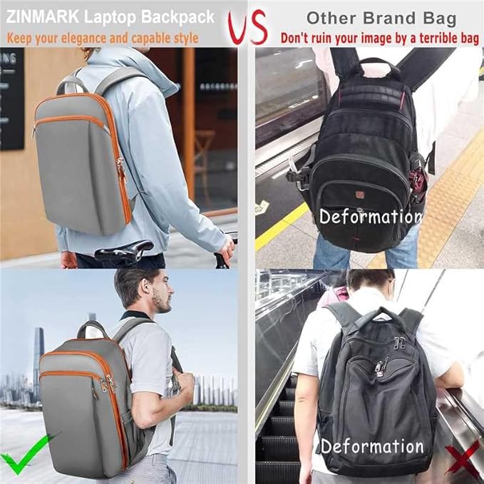 ZINMARK Slim Expandable 15 15.6 16 Inch Laptop Backpack Anti Theft Travel - Image 6