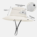Ponytail Sun Bucket Hats for Women UV Protection Foldable Wide Brim (1 Pack-pure-beige)