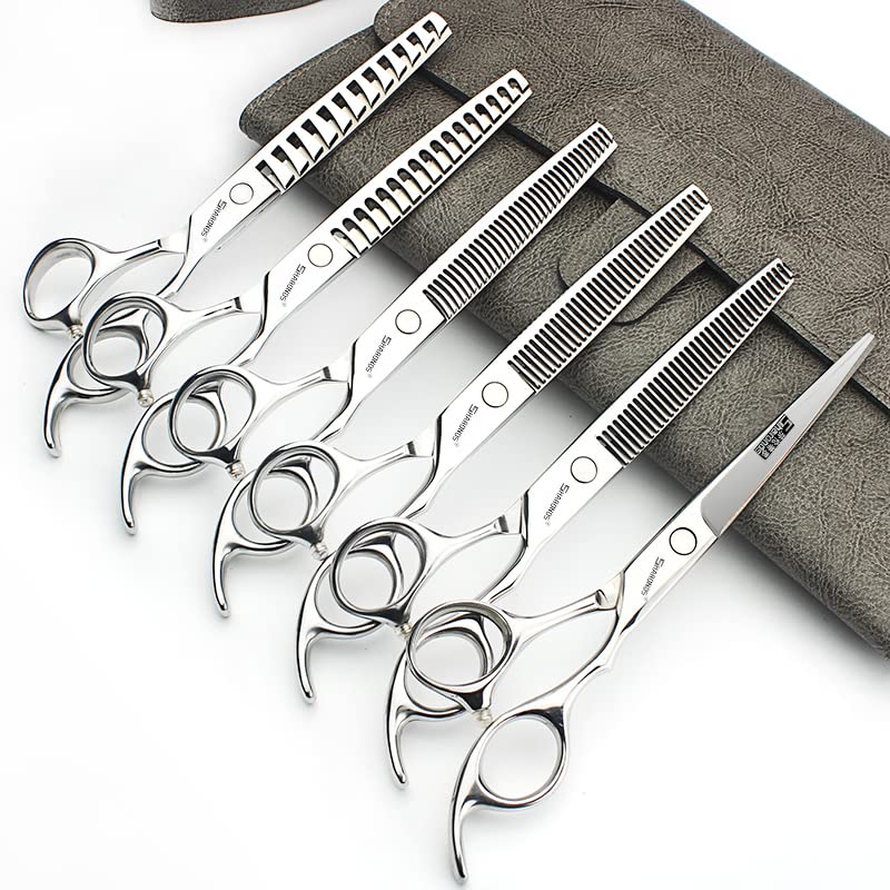 6.5 Inch Stainless Steel Professional Barber Scissors Hair Thinning Scissors Hairdresser or Home Hairdresser Variant (6.5 Inch-6pc)