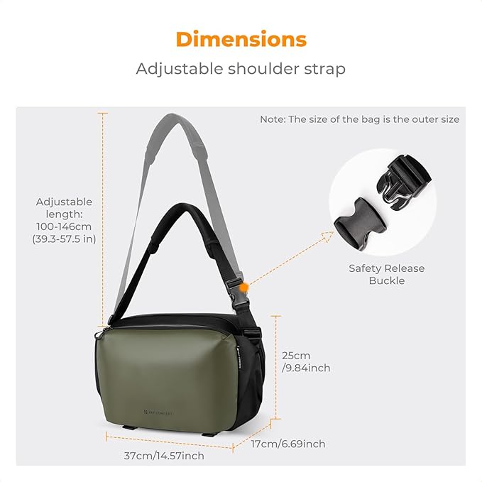 K&F Concept 2 in 1 Sling Bag Everyday Shoulder Bag & Multifunction Photography - Image 6