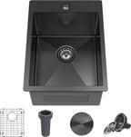 15 x 20 Inch Black Drop In Kitchen Sink by Kadorer