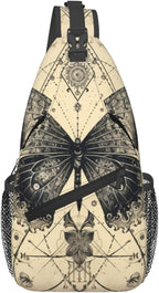 SUPLUCHOM Sling Bag Butterfly Goth Vintage Tarot Hiking Daypack Crossbody - Image 2