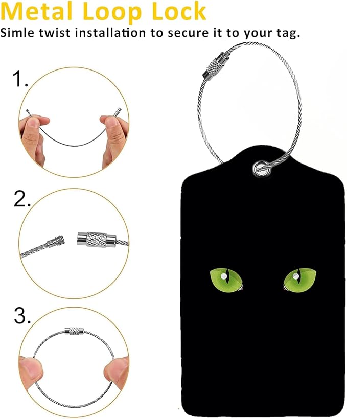 Black Cat Eyes 2 Pack Luggage Tag - Image 3