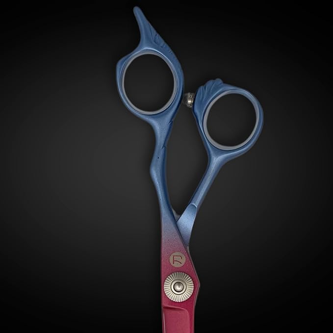 6 Inch Hair Shears Set - Rainbow Color Hair Cutting Scissors and Texturizing Shears - 440C Stainless Steel With Titanium Coating - Convex Blades for Wet or Dry Hair (Hair Cutting Shears)