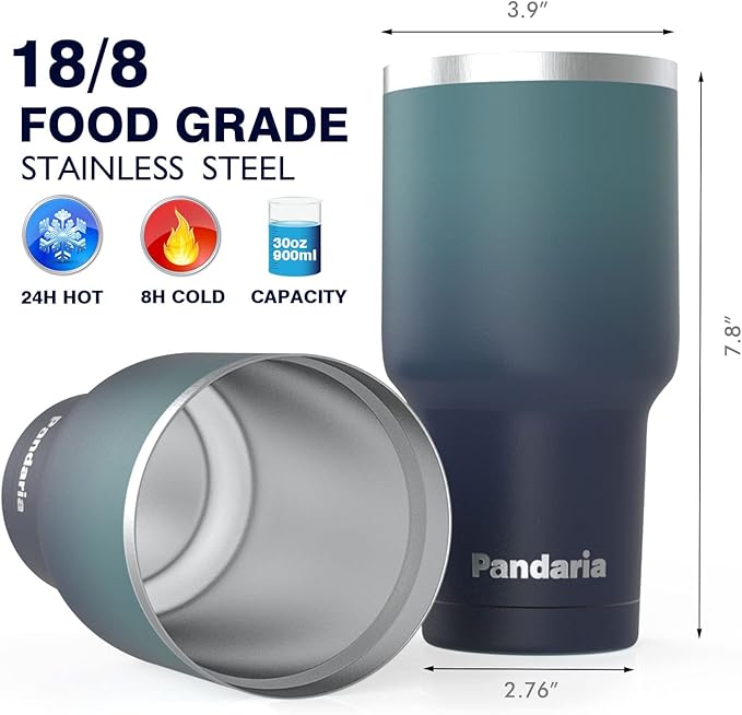 30 oz Tumbler Cup with Lids and Straws, 100% Leak-Proof, Cupholder Friendly - Image 4