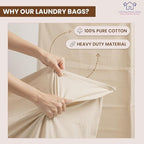 LFH Home Large Premium 100% Cotton Canvas Laundry Bag - Image 8