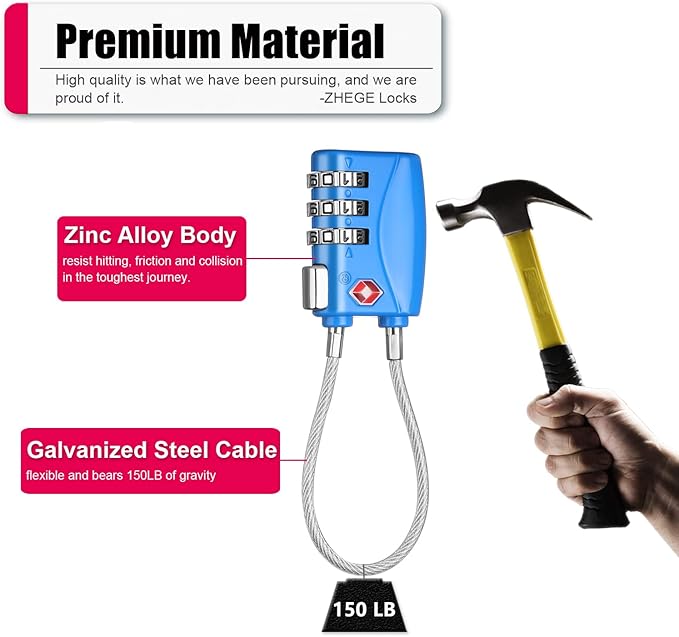 ZHEGE TSA Wire Lock for Travel, Pistol Case - Image 4