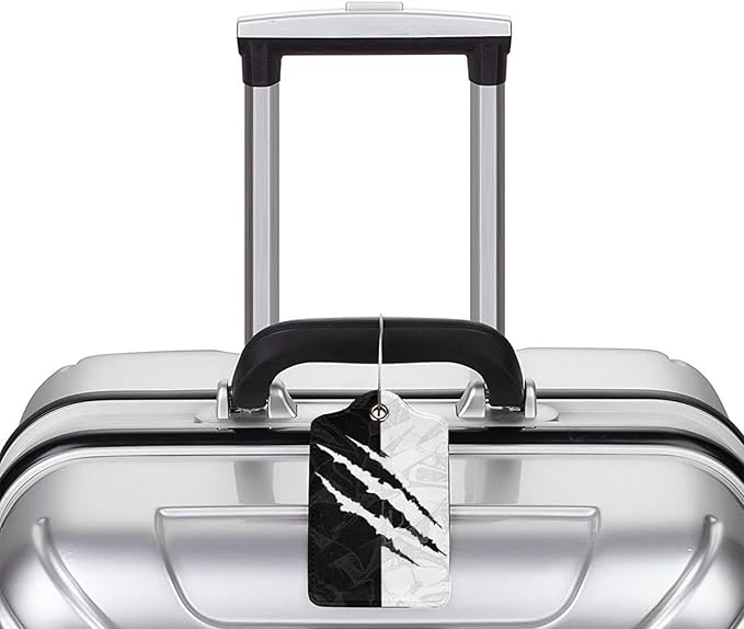 Black Against White Pattern Luggage Tags - Image 5