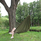 Camping Hammock (Army Green&khaki / Single 110''L x 55''W)