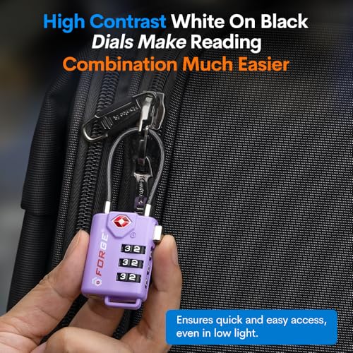 TSA Approved Luggage Locks (Purple 2 Pack)