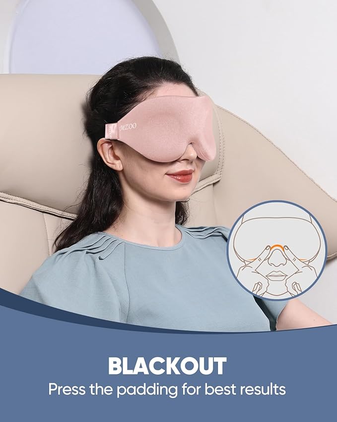 MZOO Sleep Eye Mask for Side Sleeper Men Women, Zero Eye Pressure 3D Sleeping - Image 4