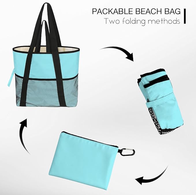 Sandproof Beach Bag with Zipper - Image 6