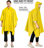 salamra Hooded Rain Poncho Waterproof Raincoat Jacket - Image 5